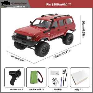 Xe Điều Khiển Từ Xa WPL C54 2.4G 4X4 Địa Hình Mô Hình LC80 Có Đèn LED Tỷ Lệ 1/16 Xe Tải Điện Đồ Chơi Điều Khiển Từ Xa Dành Làm Quà Tặng Cho Bé Trai