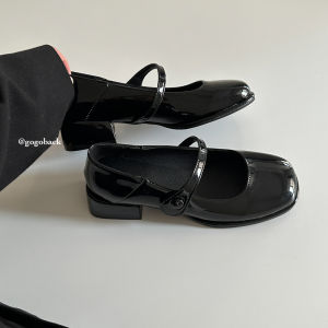 Giày Đế Bằng Mũi Vuông Mary Janes Màu Đa Dạng Giày Đế Cao Bằng Da PU Lấp Lánh Có Thể Tháo Rời Cho Nữ Mùa Hè 2023