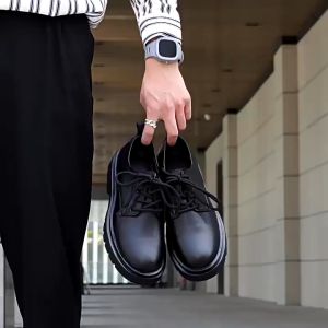 Korea Fashion Leather Shoes for Men British Lace Up Wedding Shoes High-end Black Oxford Leather Shoes School shoes for men black shoes for men
