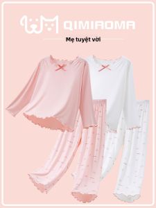 LB.BEAR | Đồ Ngủ Dài Tay Chất Liệu Kẻ Sọc Mát Lạnh Cho Bé Gái