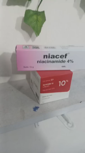 PAKET BUNDLING NIACEF GEL + GLYCORE CREAM 10% MENYAMARKAN NODA HITAM JERAWAT DAN BEKAS JERAWAT