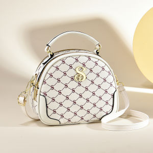 MEIXUAN | Stylish New Trendy Korean Version Ins Internet Celebrity Shoulder Crossbody Handbag Quilted Circular Small Bag