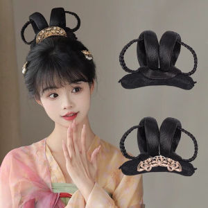 Integrated Hanfu Wig Hair Pack Ancient Style Coiffure Pad Hair Pack Bun Wig Womens Traditional Costume Hairdo Ming Dynasty