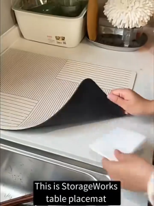 【SG Seller】Lab Cosi Diatom Mud Table & Bowl Mat - Oil-Proof Non-Slip Absorbent Quick-Drying Waterproof Food Safe Kitchen Countertop Drain Mat Anti-Scalding Tableware Pad Easy to Clean