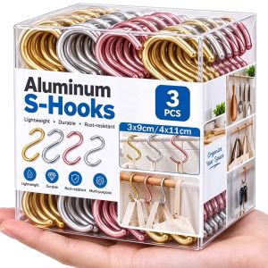 S-Shaped Hook Aluminum Alloy Clothes Hanger Bag Towel Hanging Rack Multi-Function Kitchen Bedroom Railing S Hanger Hook