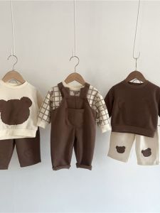 Pure Cotton Sweatshirt Sweatpants Set for Infants And Toddlers Cartoon Print Overalls Stylish Autumn New Arrival Baby Clothes