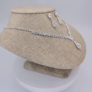 ของมาใหม่！ชุดเครื่องประดับ ต่างหู สร้อยคอ ทรงหยดน้ำ สำหรับเจ้าสาว งานแต่ง งานเลี้ยง