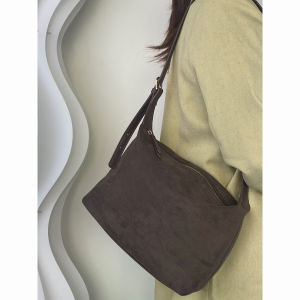 กระเป๋าสตางค์หนังสไตล์เกาหลีขนาดใหญ่สำหรับผู้หญิง ปี 2024 กระเป๋าถือแบบสะพายข้างแบบเดี่ยว ผ้าฝ้ายผสมโพลีเอสเตอร์ กระเป๋าสะพายข้างแบบนิ่ม