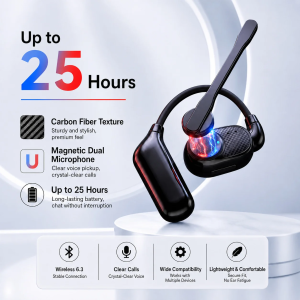 STTKGZD | Wireless Bluetooth Headphones With Microphone Earphone Air Conduction AI Intelligent Noise Cancelling Handsfree Talk Headset