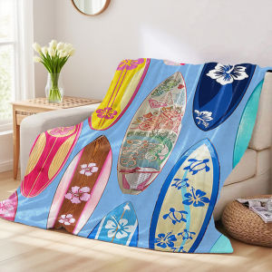 Beast Kingdom | Tropical Surfboards Winter And Summer French Plush Blanket Soft And Fluffy Comfortable Wool Blanket Sofa Ideal Gift