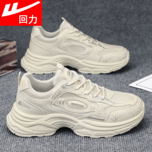 Warrior Mens Casual Sports Shoes 2025 New Spring Summer Thick Bottom Heightening Running Travel Shoes Leather Patchwork Net Cloth