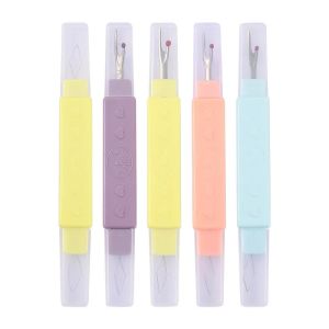 1/3/5Pcs Sewing Needle Threader Seam Ripper Dual Purpose Sewing Tool Portable Home Thread Cutter Double Head with Protective Cover 2-in-1