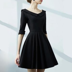 ชุดเดรสสั้นเอวสูงสไตล์ฝรั่งเศส ชุดราตรีทรงเอเข้ารูป ชุดเดรสสั้นผ้าฝ้ายผสมน้ำหนักเบาสำหรับฤดูใบไม้ผลิและฤดูร้อน