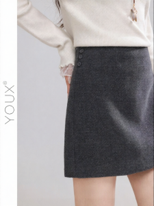 YOUXIANG | Chân Váy Lông Ngắn Mẫu Mới Mùa Đông