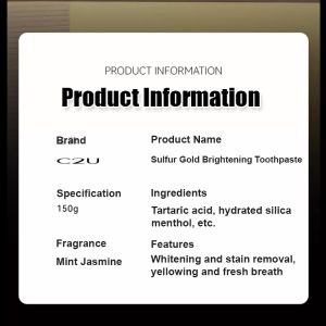 【Whitening And Removing Dental Plaque】Golden Fragrance Toothpaste Bright Whitening Breath Freshening Toothpaste