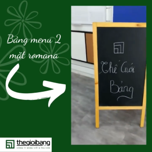 Bảng Menu 2 Mặt Đứng Romana - 60x120cm - Bảng Menu Quán Cafe Nhà Hàng - Tân Hà Thế Giới Bảng