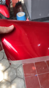 Decal Stiker CRF 150 L Desain Custom Merah Kombinasi Cutting Gold Carbon