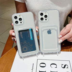 AKABEILA | Soft TPU Card Holder Phone Case For iPhone 17 16 Pro Max 13 11 15 14 12 Air XR X Xs 7 8 Plus Shockproof Card Slot Funda Cover