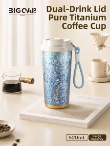 BIGCAR | Portable Insulated Pure Titanium Coffee Mug