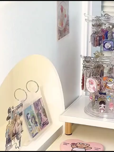 Adjustable Transparent Rotating 2 Layers Earrings Necklaces Bracelets Jewelry Organizer Display Stand Keychain Display Storage Stand