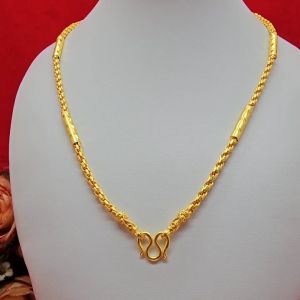 สร้อยคอลายเกลียวเชือกคั่นปล้องตัดลาย ความยาว 20 นิ้ว น้้ำหนักเทียบเท่า 2 บาท ใส่แทนทองแท้ได้ ใส่ในชีวิตประจำวันได้ ใส่ออกงานได้