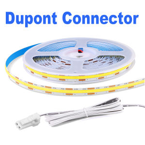 Dupont Interface COB LED Strip Light High Density Linear Lighting Flexible Tape Parallel Lamp Closet Shelves Decor DC12V