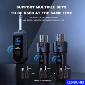 Kebidumei | KEBIDUMEI UHF Wireless Microphone Transmitter Receiver XLR Adapter System for Dynamic Microphone Guitar Audio Mixer PA System