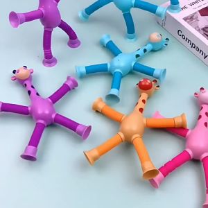 Telescopic Suction Cup Giraffe Toy Pop Tubes Fidget Fancy Toys