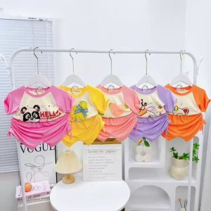 [BÉ 7-30kg] Đồ Bộ Cộc Tay Bé Gái Vải Thun Lạnh Minly Baby Hàng Chính Hãng Thiết Kế Quần Nhún Nơ + Áo Bo Chỉ Chun - Unibaby - BCQN11