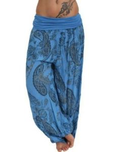 Casual High-Waisted Print Harun Trousers Commute Style Vintage Harem Long Pants Womens High Waist Casual Pants