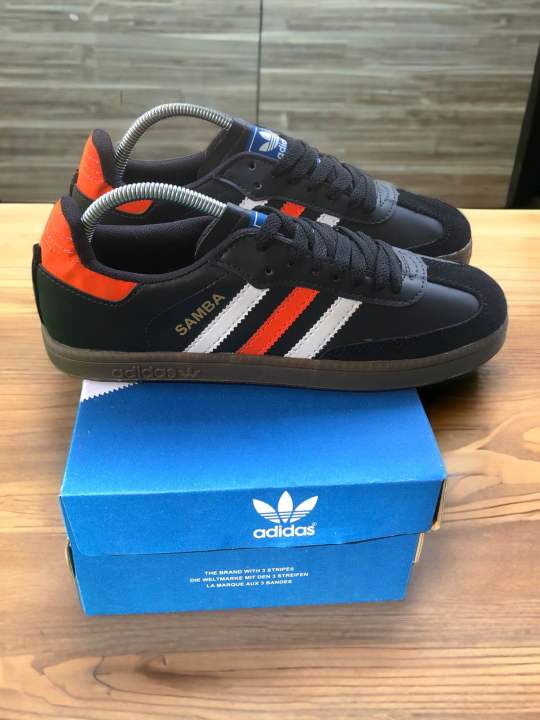 Adidas Samba Casual Pria Hitam Orange Lazada Indonesia