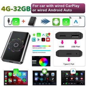 ANYFAR | ANYFAR Android 14.0 Android Ai Box Wireless CarPlay &Android Auto & HDMI For Netflix YouTube 2.4Ghz &5Ghz WiFi Auto Connect