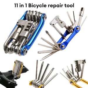 Multi Functional 11in1 Bicycle Repair Set Wrench Screwdriver Multiple Maintenance Tools Portable Mountain Bicycle Repair Set