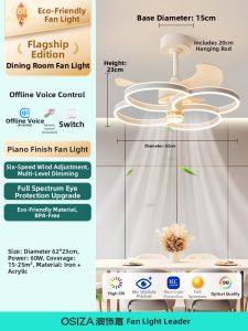 OSIZA | Modern Hidden Quiet Eye-Protective Ceiling Fan Light