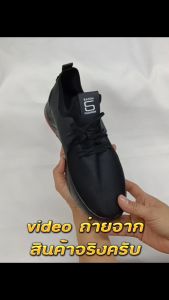 รองเท้าผ้าใบแฟชั่น สีดำล้วน พื้นยาง เบอร์ 40 - 45 size มาตรฐาน เหมาะสำหรับใส่ลำลอง ใส่เล่น