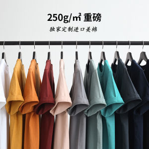 เสื้อยืดแขนสั้นผ้าฝ้ายแท้งานฝีมือดี G เสื้อตัวในแมทช์ง่ายลำลองทรงหลวมแบบหนาสีขาวสีพื้นเสื้อสำหรับทั้งผู้ชายและผู้หญิง