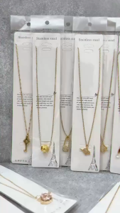 Fyngalery ♛ Kalung Gold Wanita Aksesoris Permata Perhiasan Kalung Fashion JR31