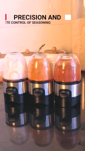 LOCAUPIN Transparent Condiments Container Glass Jar Seasoning Bottle Salt Dispenser Kitchen Gadget Organizer Spice Tools