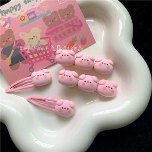 Cute Pink Piglet Hair Clip Trendy Duckbill Hair Clamp Sweet Girl Bangs Edge Clamp Versatile Hair Accessories Fashionable Hairpins