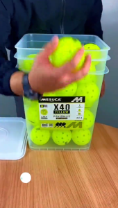 Mesuca Japan X40 Outdoor 40 Holes Pickleball Tournament Balls 50 pcs for Competitive Team Play MES-4050 YLW