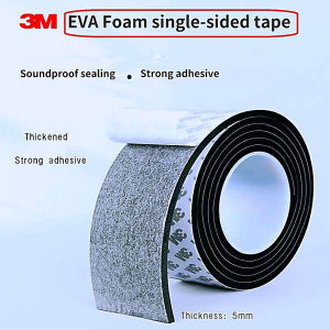 เทปฟองน้ำ3M Eva เทปโฟมสีดำหนาแข็งแรงด้านเดียวกันน้ำโฟมความหนืดสูงป้องกันการชนกันเสียงรถยนต์ซีลช่องว่างของหน้าต่างกรอบประตูแถบหนา5มม. หนาฟองน้ำเหนียวแน่นเองประกันคุณภาพขายตรง
