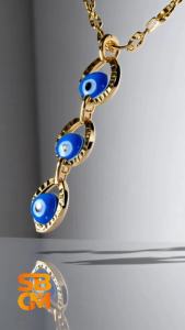 SBGM Jewelry Protection Stainless Steel Evil Eye Necklace Non-Tarnish and Stylish Ward Against Negativity" with Box