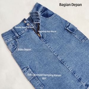 Rok Jeans Cargo Pendek Rawis Highwaist Double Kancing BB 30-65kg Matt Jeans Premium Rok Span Jeans Cargo Pendek Rok Span Jeans Cargo