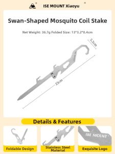 Camping Tool with Mosquito Coils Stand Opener Ruler Wrench Hook Support