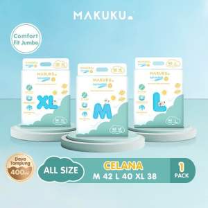 [ Popok Jumbo ] Makuku Fit M42/ L40/ XL38 +4 pcs Celana