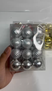 Grosir Bola Natal isi 24 12 6 termurah / gantungan pohon natal aksesoris merry christmas