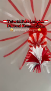 Lampion Kertas Honeycomb Merah Putih Star / Love Hiasan HUT RI 17 Agustus Honeycomb Lipat