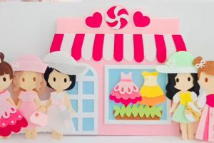 Đồ Chơi CỬA HÀNG THỜI TRANG - Thay đồ búp bê bằng vải - (Hình Thật 100%) - Sách Vải Handmade Tulip Store