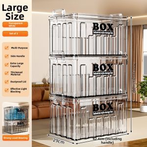 MEIZHUFU | Transparent Large Capacity Storage Box for Home Use