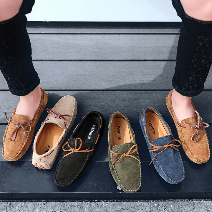 ORNGMALL Casual Leather Loafer Shoes Spring Fashion Boat Shoes for